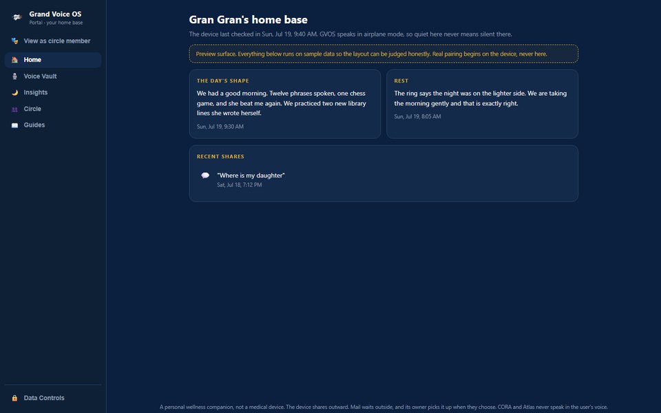 Desktop App: the same portal on a full screen, with the day's shape, rest, and recent shares
